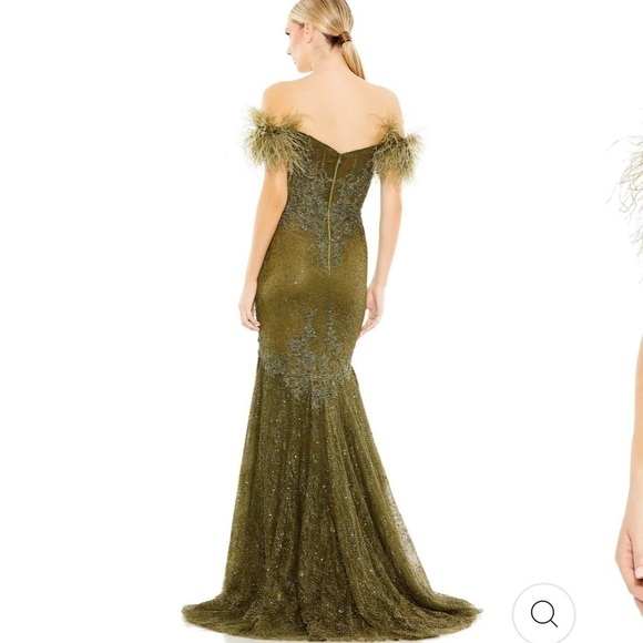 Mac Duggal 20246 Feathered Crystal Embellished Sleeveless Gown - Picture 7 of 12